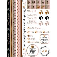 puppy pawprint bullet journal and planner washi quote stickers