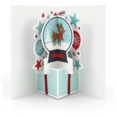 extreme pop up card snowglobe reindeer