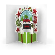 extreme pop up card snowglobe car