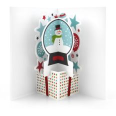 extreme pop up card snowglobe snowman