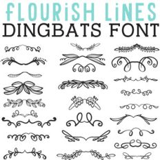 cg flourish lines dingbats