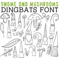 cg gnome and mushroom dingbats