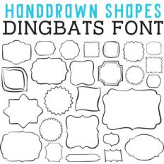 cg handdrawn shapes dingbats