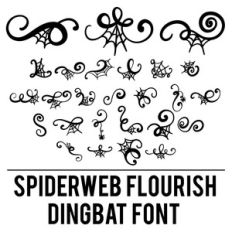 spiderweb flourish dingbat font