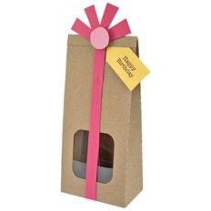 self standing bag with present and tag