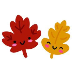 kawaii fall leaves