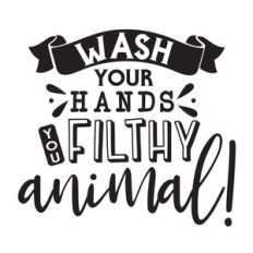 wash your hands you filthy animal