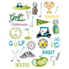 golf-themed planner stickers