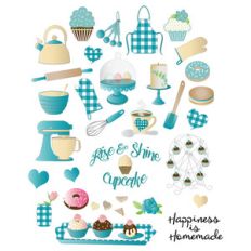aqua baking planner stickers