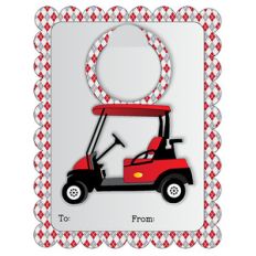 golf card a2 card with bottle tag
