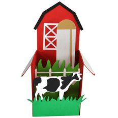 cow farm card in a box
