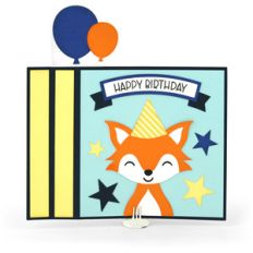 6x6 wiper card birthday fox