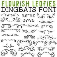 cg flourish leafies dingbats