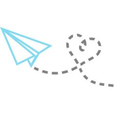 paper airplane and heart