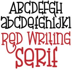 pn red writing serif