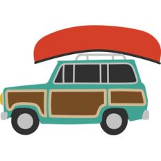 car with canoe