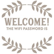 welcome the wifi password is