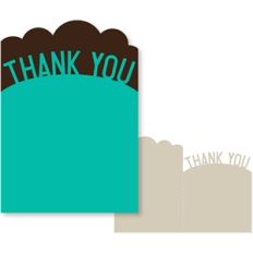 'thank you' scallop edge
