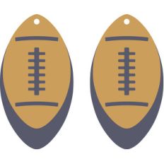 layered football earrings