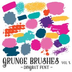 grunge brushes font