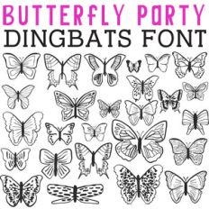 cg butterfly party dingbats
