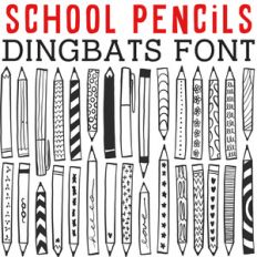 cg school pencils dingbats