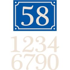 french house sign, double numbers