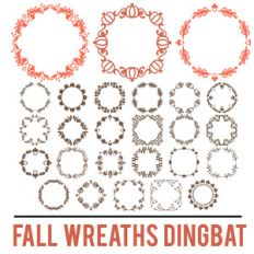 fall wreaths dingbat font