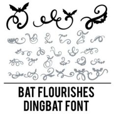 bat flourishes dingbat font