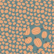 orange and blue pumpkins seamless pattern