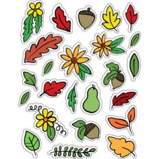ml fall leaves and acorns stickers
