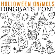 cg halloween animals dingbats
