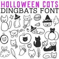 cg halloween cats dingbats