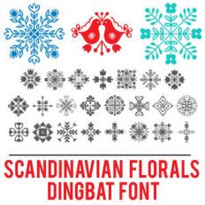 scandinavian floral dingbat font