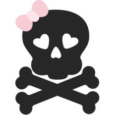 girl skull and cross bones