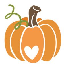 cute pumpkin with heart