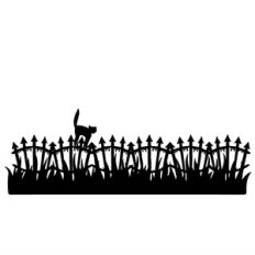halloween fence with cat