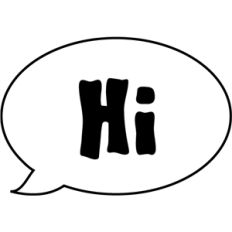 'hi' speech bubble