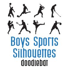 boys sports silhouettes doodlebat
