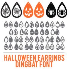 halloween earrings dingbat font