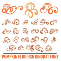 pumpkin flourishes dingbat font