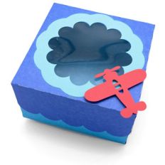 window lid square box with airplane