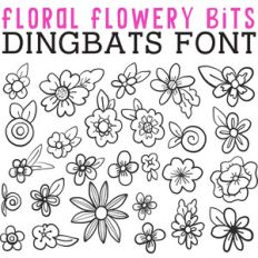 cg floral flowery bits dingbats