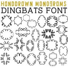 cg handdrawn monogram dingbats