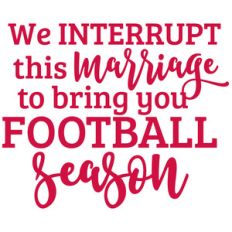 we interrupt the marriage to bring you football season