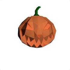 3D low poly halloween pumpkin