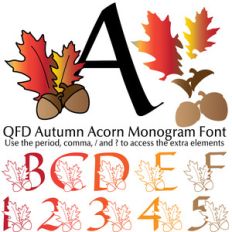 qfd autumn acorn monogram font
