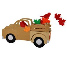 3d fall leaves truck