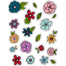 ml pretty flowers stickers