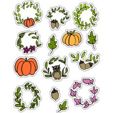 ml autumn wreaths stickers